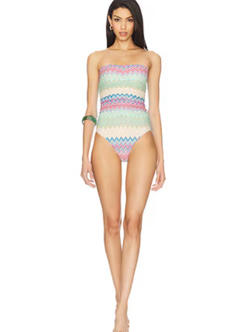 PQ Swim Pastel Zigzag Strapless One-Piece Huntington